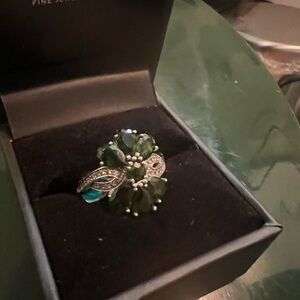 Emerald & diamond cocktail ring